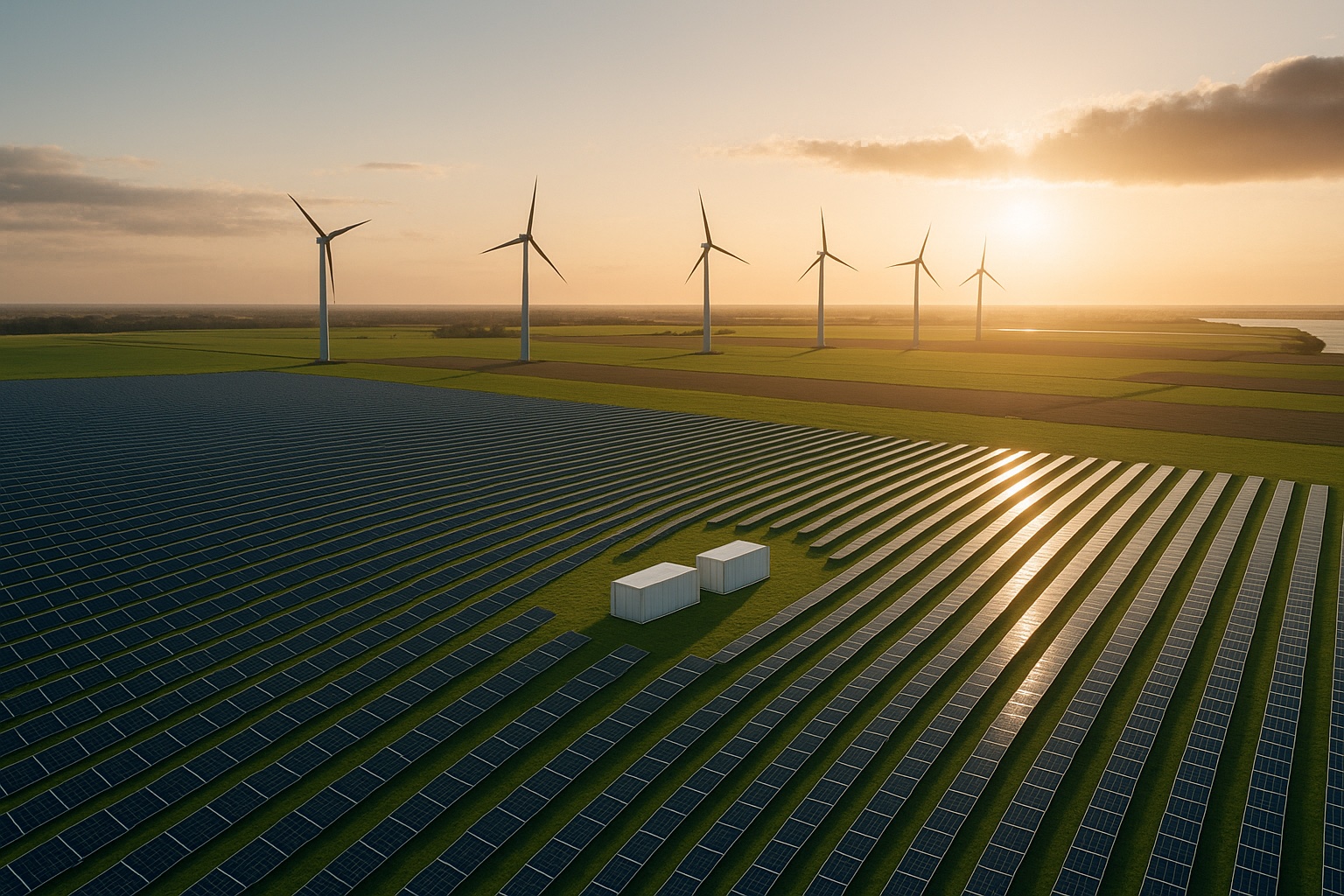 Solarpark mit Batteriespeicher